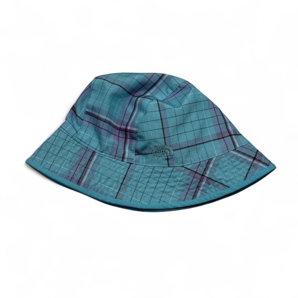 The North Face Reversible Bucket Hat Kids Youth‎ Unisex Cap Blue Plaid